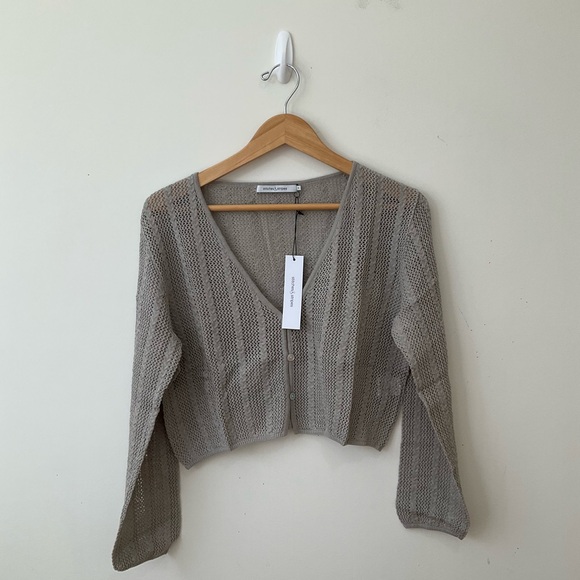 Stitches & Stripes Sweater Womens Medium Sebastian Crop Cardigan Pebble New - Picture 11 of 11